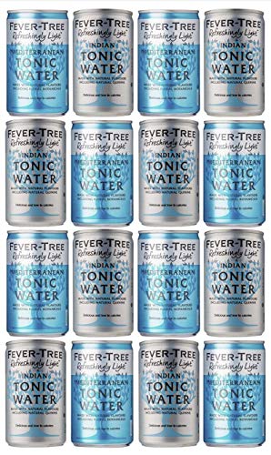 Fever-Tree Refreshingly Light Mediterranean Tonic Water Cans & Refreshingly Light Tonic Water Cans 16 x 150ml - Mixed Pack x 16