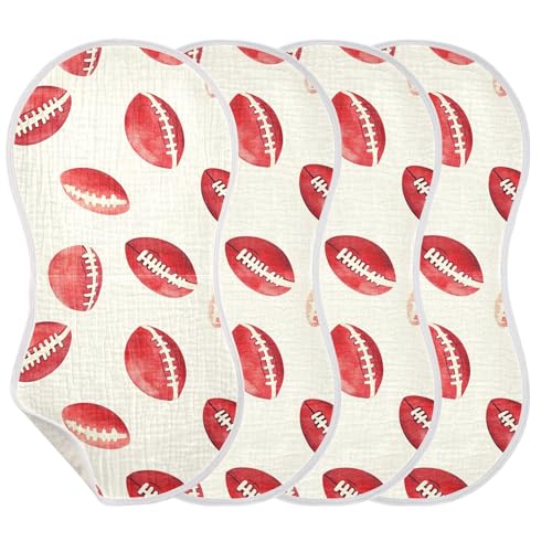 xigua American Footballs Baby Burp Cloths for Newborn Boys and Girls 1 Pack, Soft & Absorbent Cotton Baby Burp Cloth, Baby Washcloths, Newborn Towel, Burp Rags3