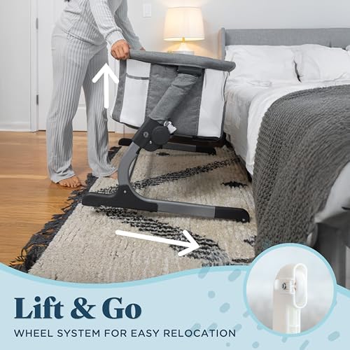 Baby Delight Beside Me Dreamer Bassinet | Bedside Sleeper | 7-Position Height Adjustment | Charcoal Tweed — view 12