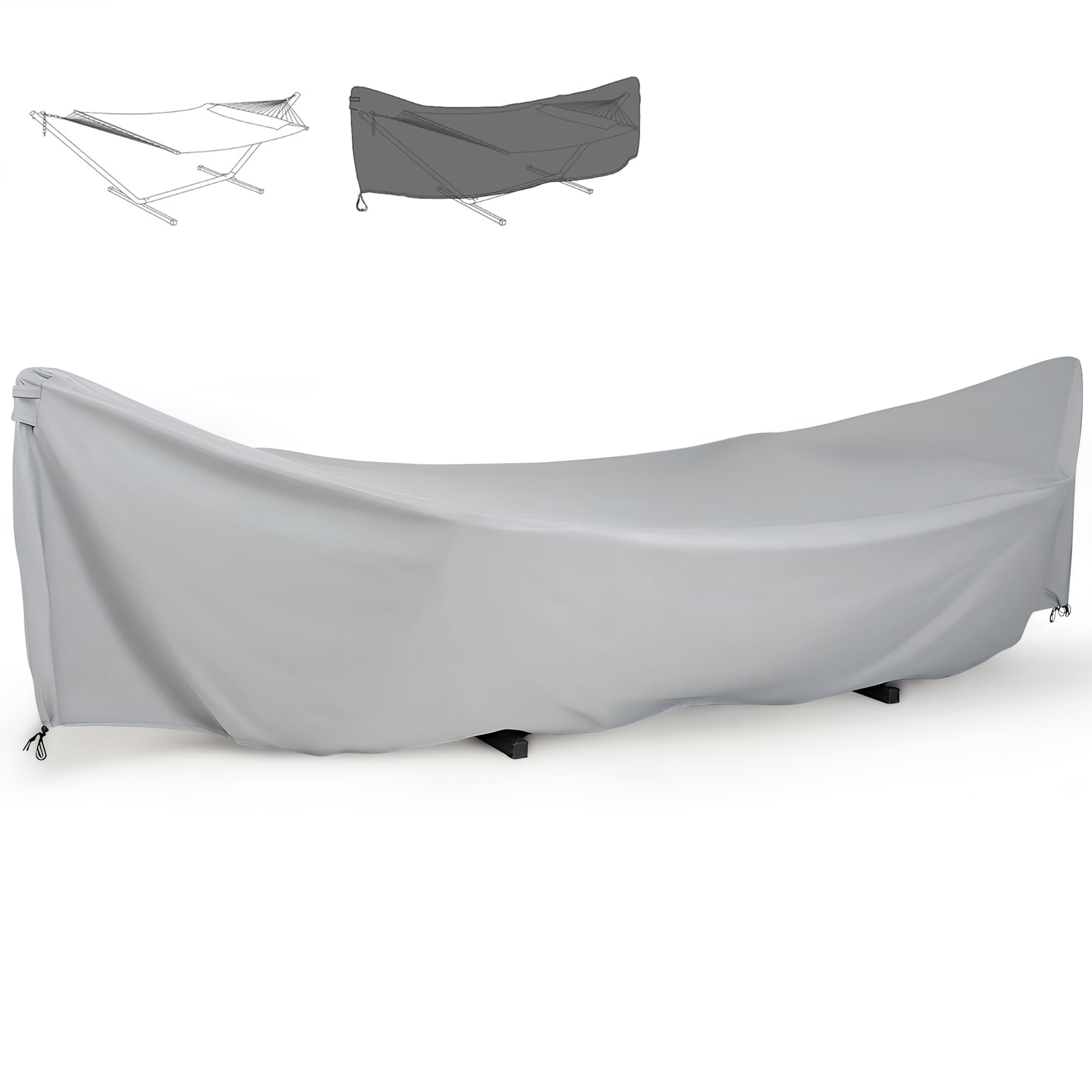 SUNCREAT Hammock Cover, Water-Resistant Polyester Hammock Stand Cover for 11-12ft Stand, Gray