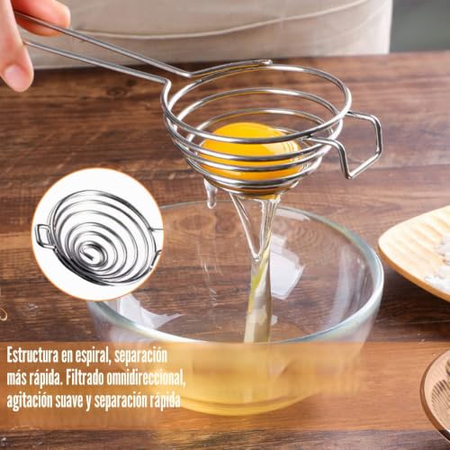 Miniatura 5 de Amfrpar 2 Pcs Separador De Huevo De Acero Inoxidable Separador De Clara De Huevo Y Yema De Huevo Extractor De Clara De Huevo Egg Separator Para Ayudas De Cocina Y Herramientas Para Hornear