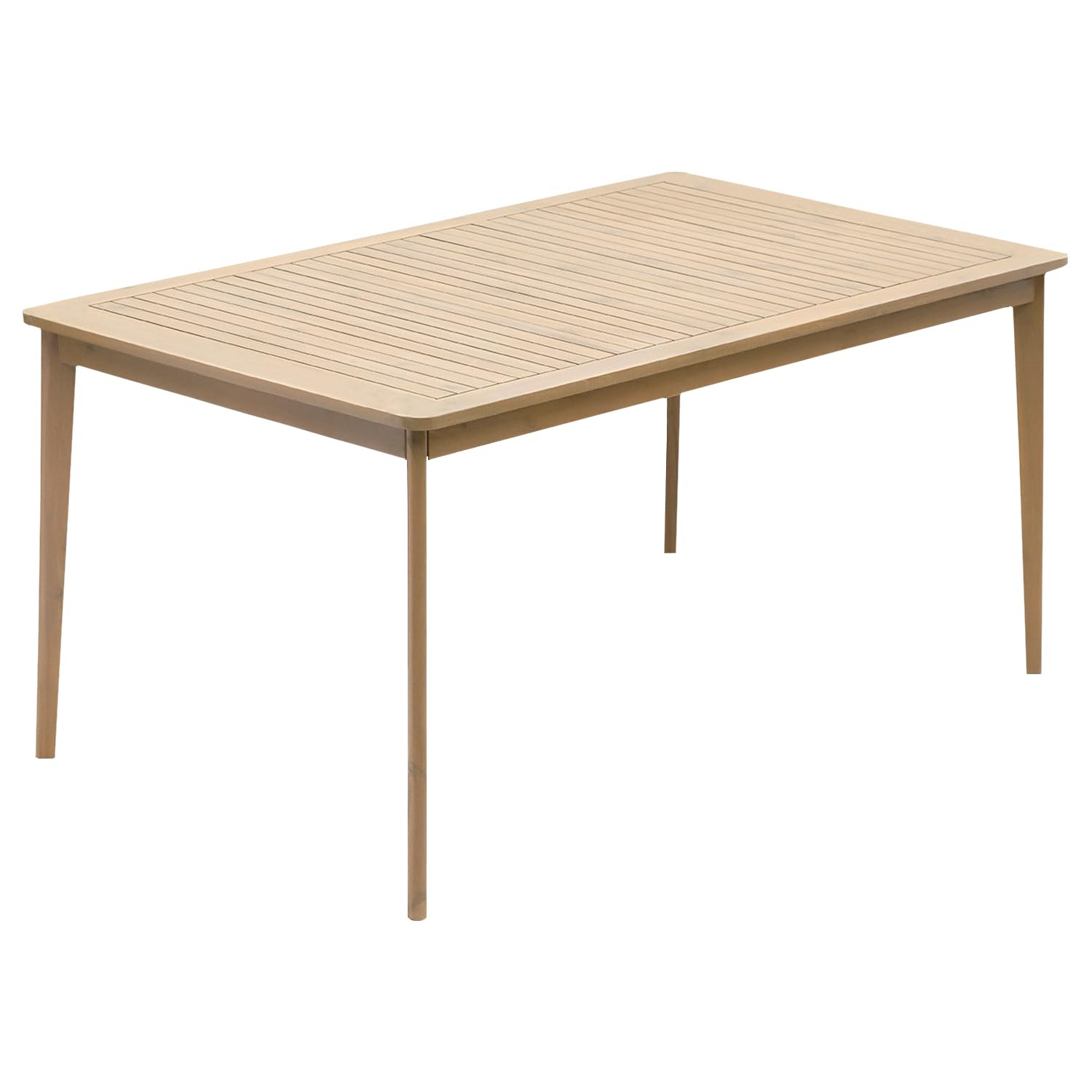 Happy Garden Salon de Jardin SIMILAN en Acacia avec Coussins Sable - Ensemble Table et chaises d'extérieur pour 6 Personnes