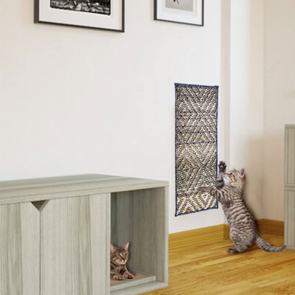 Multi Use Cat Scratch Pad/Cat Scratch Post Attachable With Double Side Gum Tape Brown Color 30X60 Cm For Kittens And Persian Cats