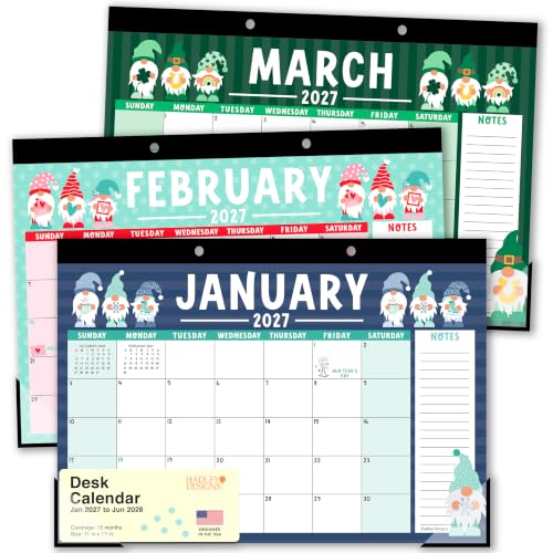 Large Desk Calendar 2027 - Desktop Calendar 2027-2028