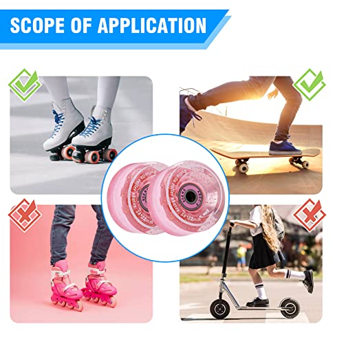 8 Pack 32 X 58Mm 82A Roller Skate Wheels With Bearing For Indoor Or Outdoor, Rolitwils Quad Roller Skate Wheels With Multi-Function Portable Skateboard Accessories T Tool For Double Row Skating #TOP3