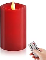 Vista 18 de Juego de 2 velas parpadeantes sin llama de 3 x 3 pulgadas, 2 pilas AA de duración de 600 horas, velas parpadeantes con temporizador, velas sin llama