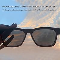 Vista 9 de OhO - Lentes inteligentes, lentes de sol polarizados con altavoz Bluetooth, protección UV atlética/exterior y control de voz, unisex