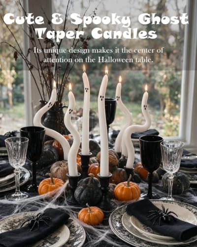 Ghost Taper Candles for Halloween, 6 Pack - image 7