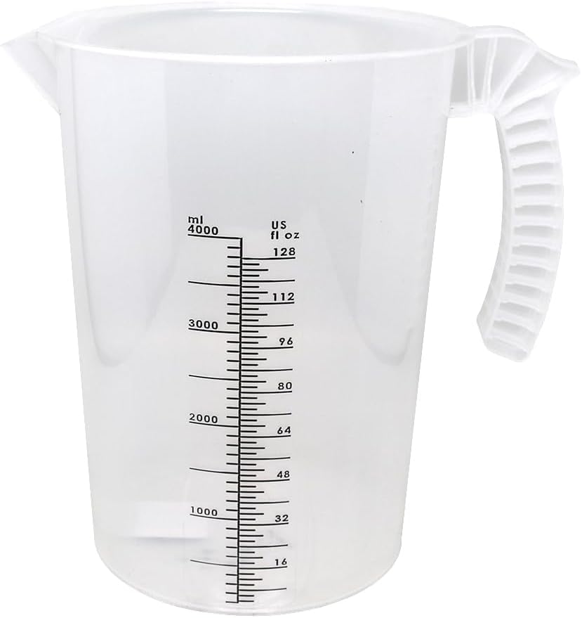 Valley Industries 1 Gallon Measuring Pitcher - Precise Oz & Metric Graduations, Durable Food-Grade Polypropylene, Made in USA