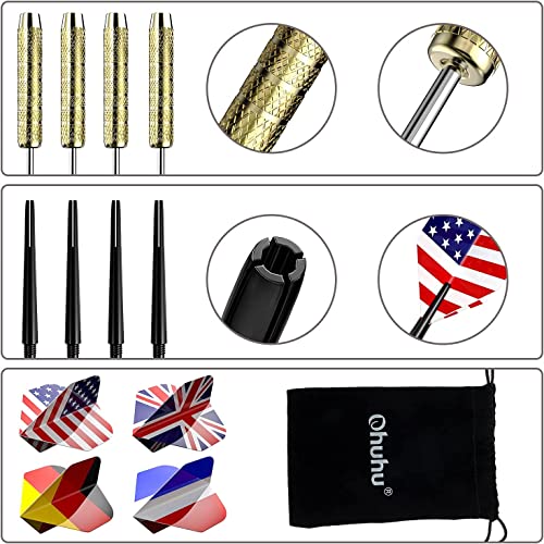 Ohuhu Steel Tip Darts, Professional Metal Darts With National Flag Flights (4 Styles) - Dart Metal Tip Set, 12 Pcs Metal Dart, Darts For Dartboard With 3 Free Pvc Dart Rods (12) #TOP4