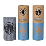 Rhino Wax - Dog Nose Balm Multi-Pack (2-2oz Tubes + Microfiber Cloth) - Snout Soother for Dogs for Healing Cracked, Irritated Noses - Lick-Safe - Natural Ingredients - Made in USA