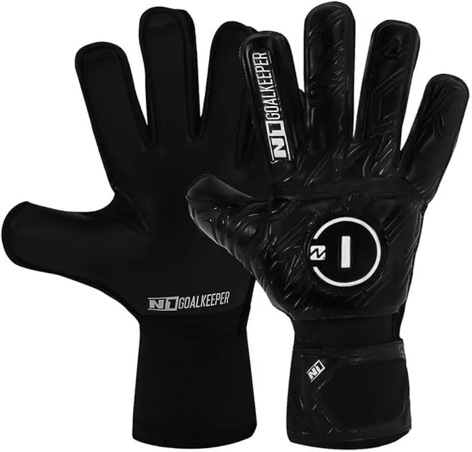 Luva de Goleiro Campo e Society Semi Profissional N1 Starter Cor:Black, Tamanho:8
