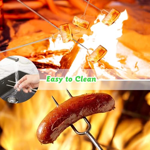 Grillspieße Teleskop Marshmallow, 8 Stück Roasting Sticks, Lagerfeuer Grillgabel, Lagerfeuerspieße Edelstahl Ausziehbar 31-81cm, mit isolierten Griffen für Camping,Gartenparty, Grillparty