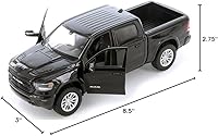 Vista 8 de Dodge Ram 1500 Crew Cab Laramie, Black, 2019, Model Car, Motormax 1:24