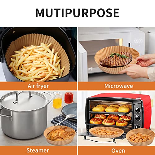 Air Fryer Liners Disposable Paper,100Pcs Parchment Paper Liners,Non Stick Airfryer Paper Liners,Food Grade Air Fryer Accessories WaterProof OilProof for Microwave Oven Steamer 9inch Square by GOFFUGT - Image 6