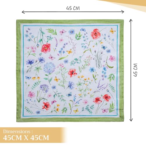 Servilletas de 100% algodón Maison d'Hermine Just Florals de 45x45 cm para mesa 5