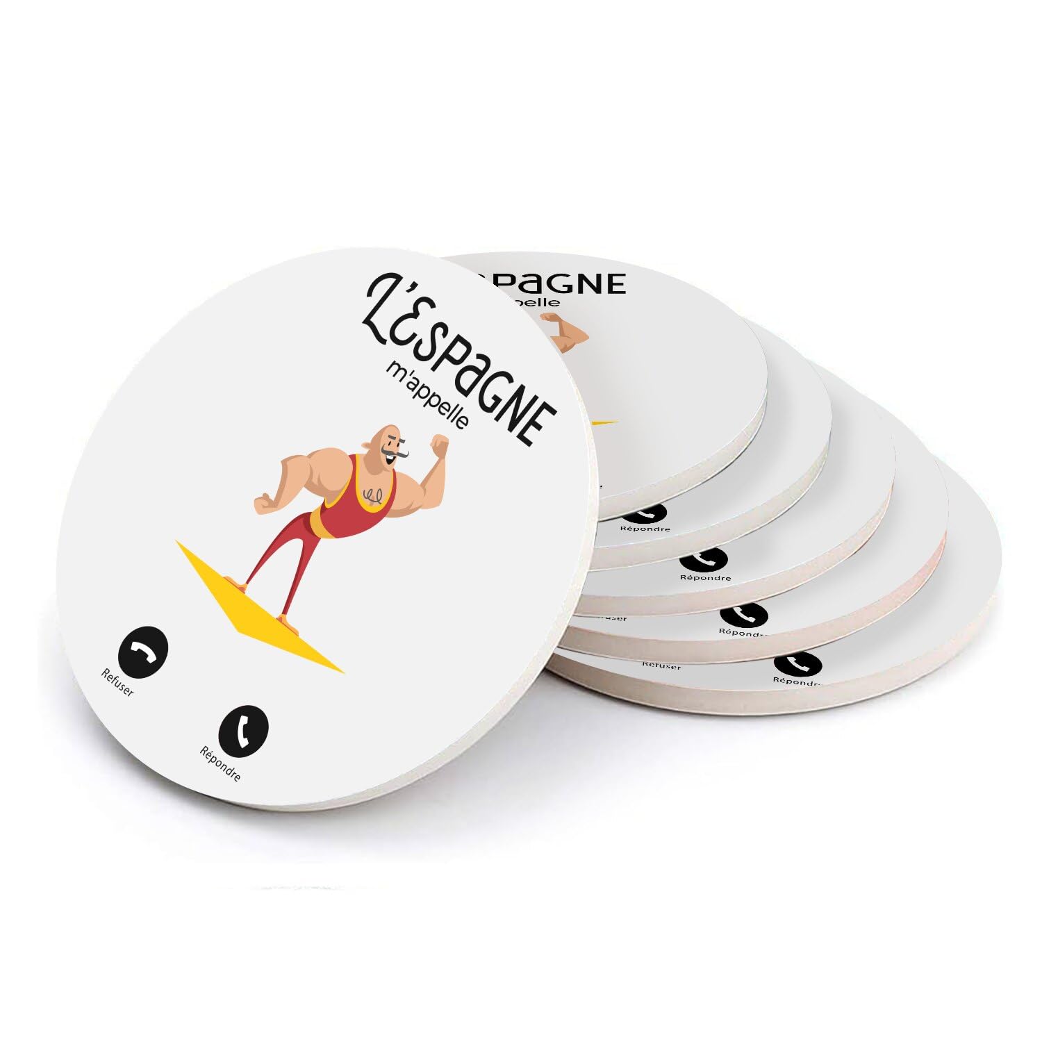Sous-verres ronds 108mm céramique Espagne design original