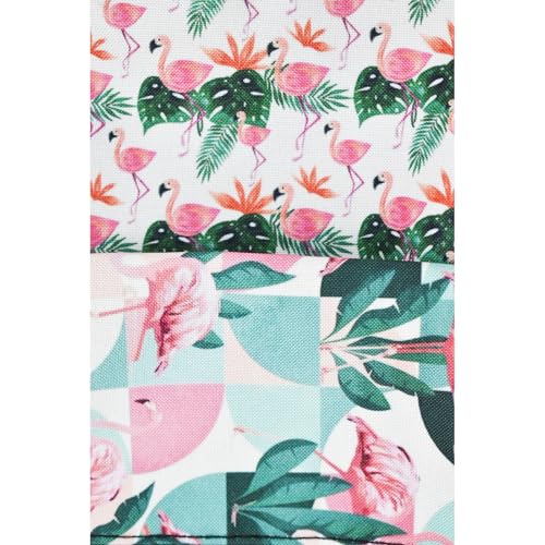 Image of Maydahui 2 PCS Large Capacity Polyester Pencil Case Flamingo Palm Leaves Flower Style Pen Pouch Holder Storage Bag Organizer Box Makeup Pouch Cosmetic Bag for Women Party Travel