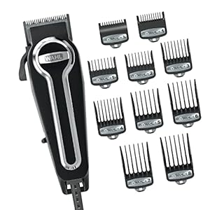 Wahl USA Elite Pro High-Performance Corded Home Haircut & Grooming Kit for Men – Electric Hair Clipper – Model 79602M