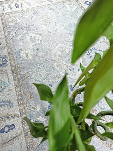 Fame Rugs OUSHAK Rug, Vintage Turkish Grey Oriental Antique Inspired Washable Area Rugs thumb #2