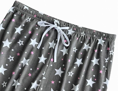 Image of ENJOYNIGHT Women's Capri Pajama Pants Lounge Causal Bottoms Print Sleep Pants