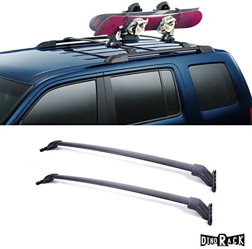 DINORACK 2pcs Black Aircraft Aluminum Aftermarket Roof Rack Cross Bars + Brackets + Mounting Hardwares Fit 09-15 Honda Pilot