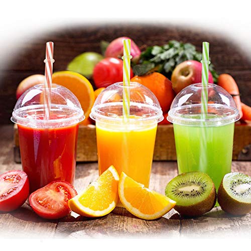 Okgd 100 Piece Reusable Hard Plastic Straws. Bpa-Free, 9 Inch Long Stripe Drinking Straws, Outer Diameter 0.28 Inch #TOP4