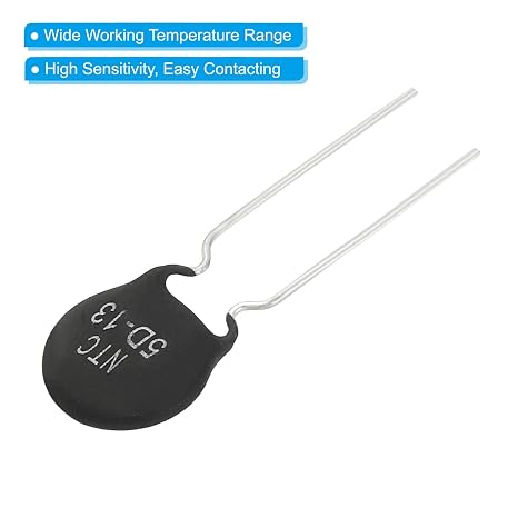 PATIKIL NTC Thermistors Resistors, 10Pcs 5 Ohm NTC 5 D-13 High Sensitivity Current Limiter Temperature Sensor for Measuring Temperature Black