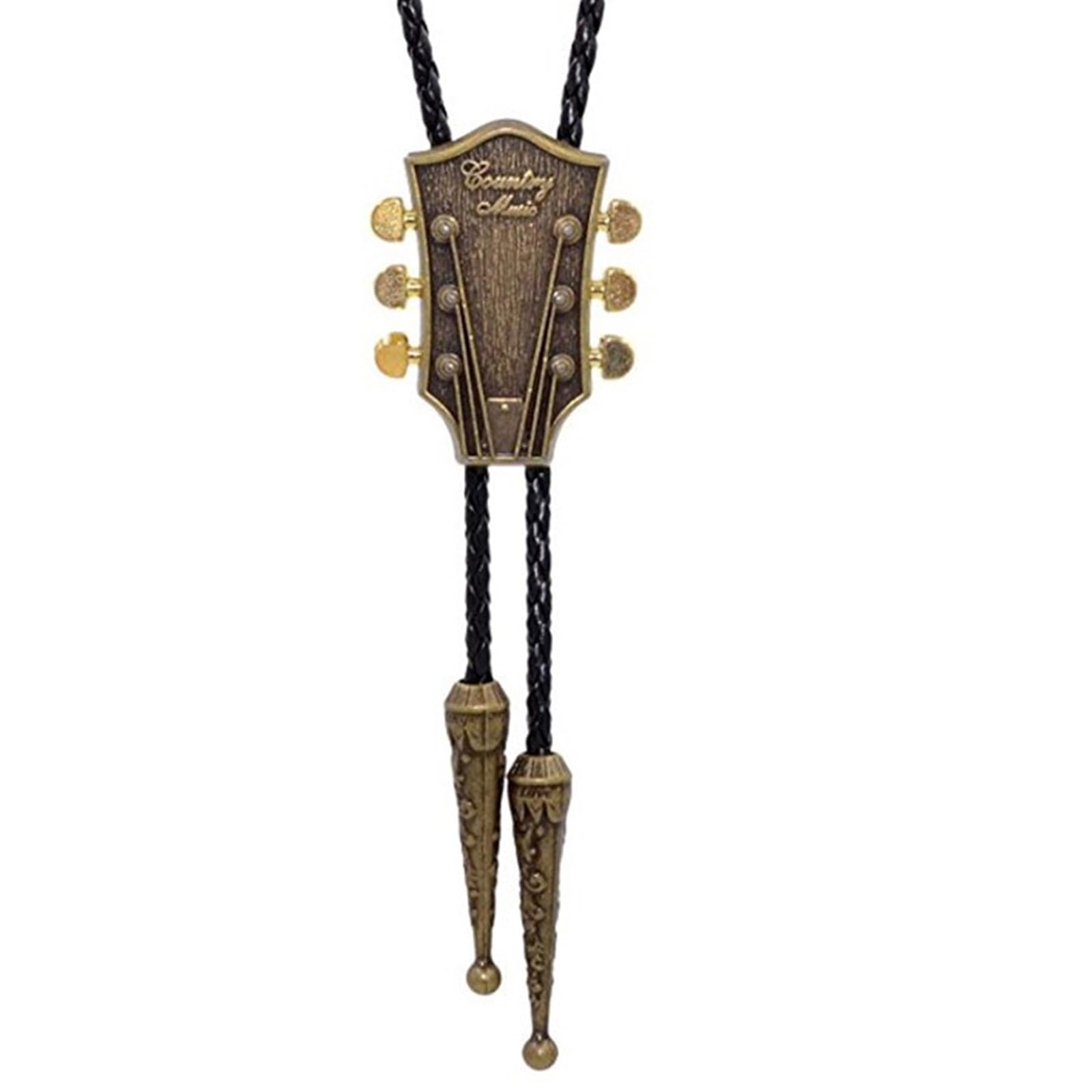 Colgante de guitarra dorado para músicos y amantes de la música con cadena ajustable