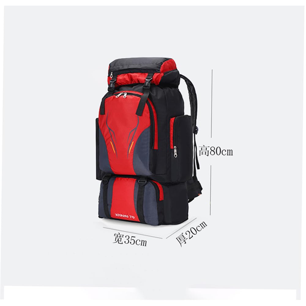 Plecak turystyczny 80 l, lekki, wodoszczelny, plecak podróżny, trekkingowy, górski, lekki plecak turystyczny, outdoorowy, kemping, plecak dzienny, wielofunkcyjny plecak, błękitny