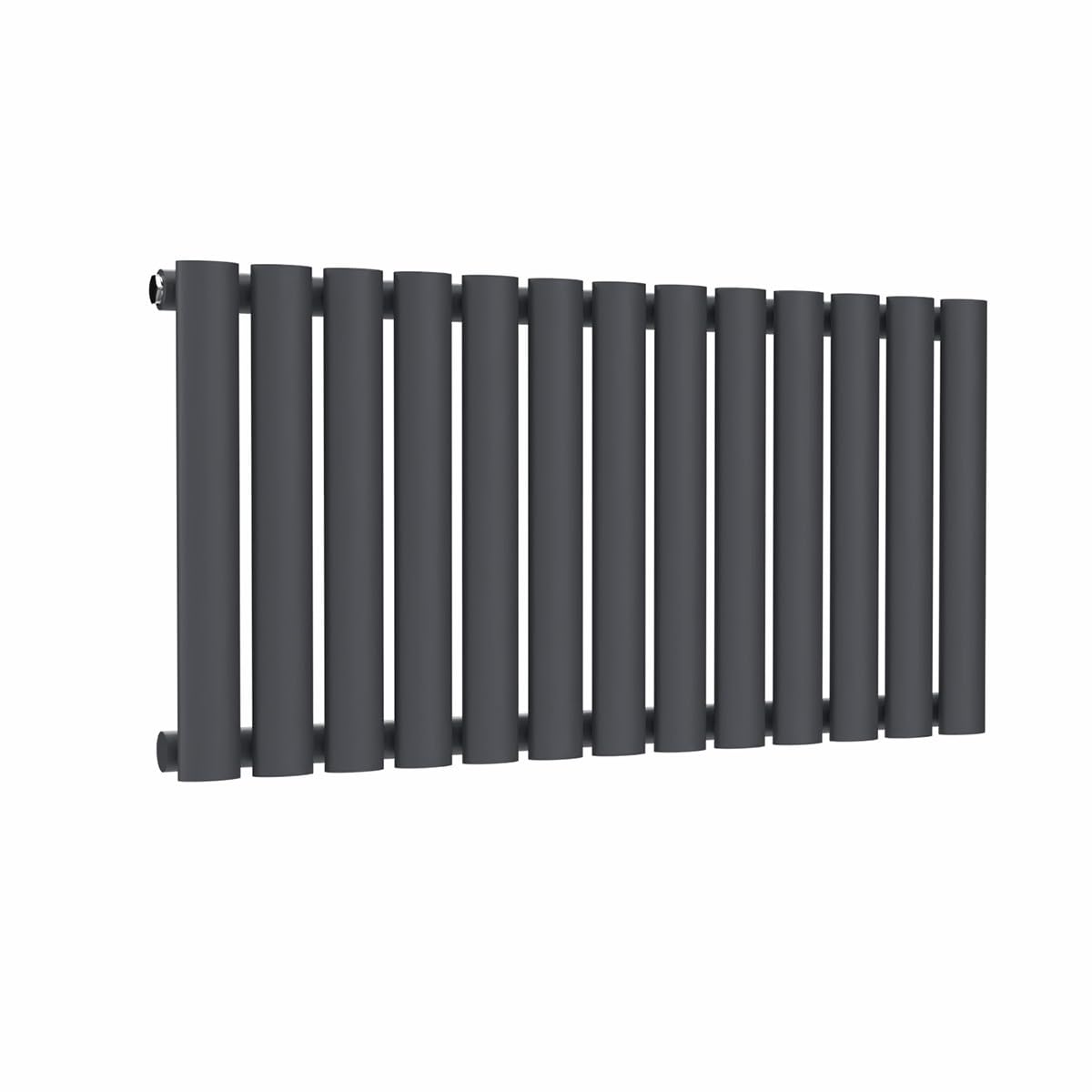 Lux Heat Anthracite Grey Oval Horizontal Single Panel Designer Radiator 400Mm (H) X 780Mm (W)