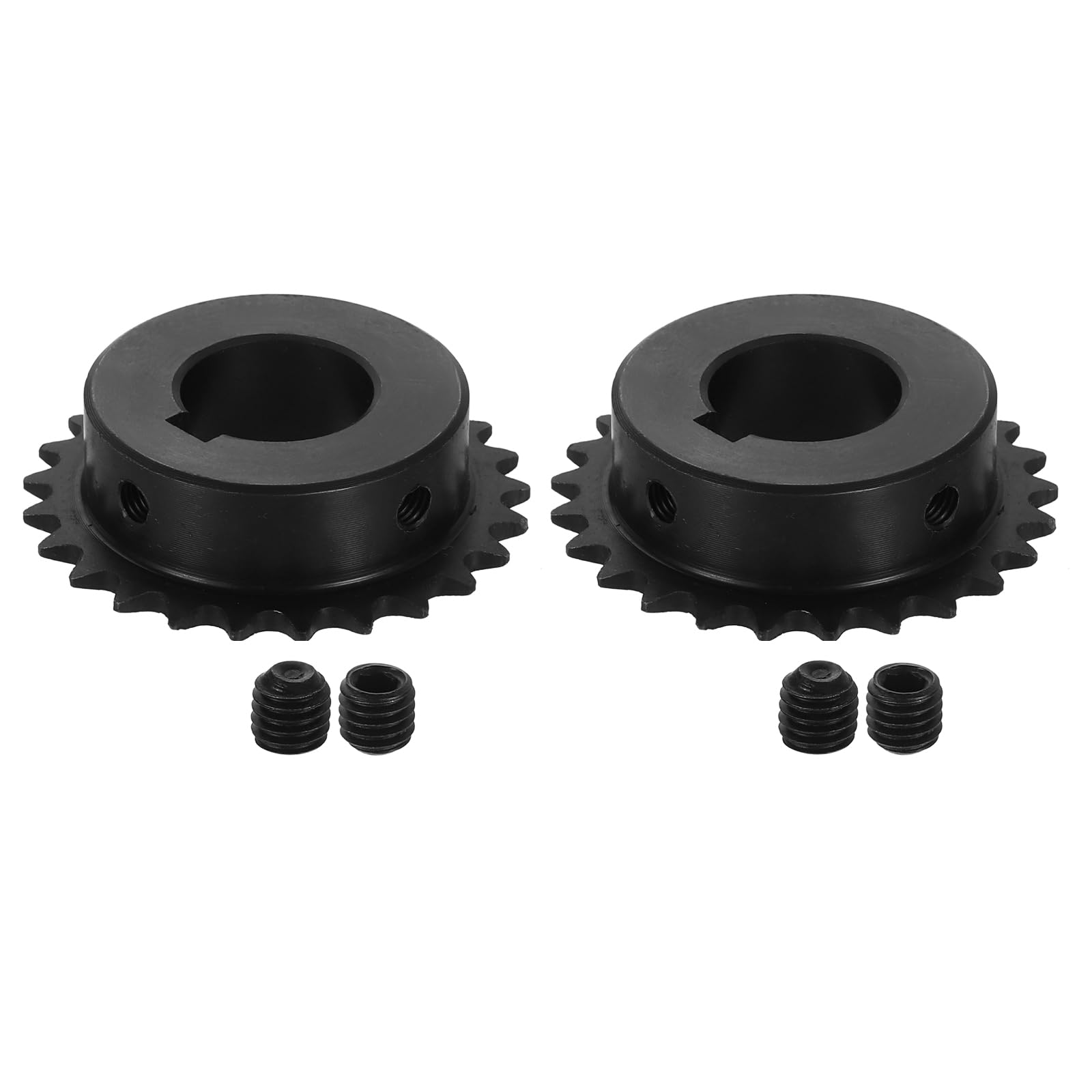 QUARKZMAN 2 Piezas Piñón De Cadena #25 Con Rodillos Diámetro Interior De 20mm Paso De 1/4" 25 Dientes Acero Al Carbono C45 Piñón De Cadena ANSI #25 Chavetero De 6 X 2.8mm