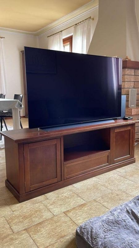 Vicentini arreda MOBILE PORTA TV IN LEGNO ARTE POVERA 2 ANTE 1 VANO 1 CASSETTO NOCE SCURO