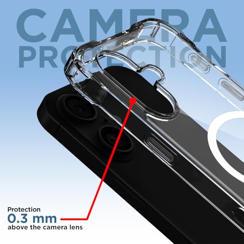 Image of Amazon Basics Back Cover for iPhone 16 Mag-Safe Shockproof PC + TPU Protective Case Magnetic Support Bumper Case (Transparent Mag-Safe)