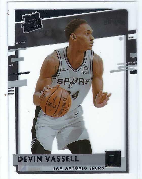 DEVIN VASSELL 2020-21 Panini Clearly Donruss #100 Rated Rookie Card RC San Antonio Spurs Basketball