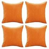 Sofa Renee 4 Pcs Throw Pillow Covers 18x18 Corduroy Cushion Case Decorative Square Pillowcase for...