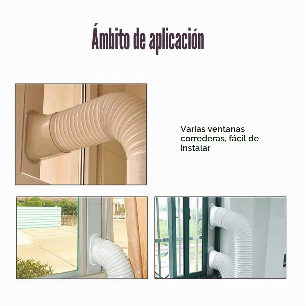 Kit Ventana Aire Acondicionado Portátil, Sello de Ventana de Aire Acondicionado para Tuberías de Escape de 13/15 Cm de Diámetro con 4 Placas de Sellado