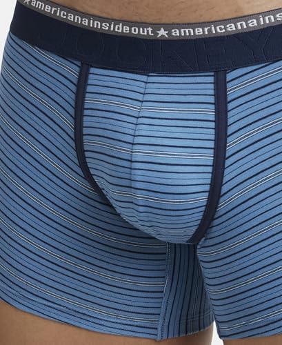 Image of Jockey US68 Men Super Combed Cotton Elastane Stretch Stripe Trunk with Ultrasoft Waistband