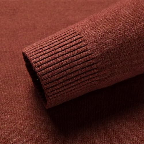 Men's Turtleneck Wool Sweater Solid Color Knit Warm Casual Bottom Pullover Top3