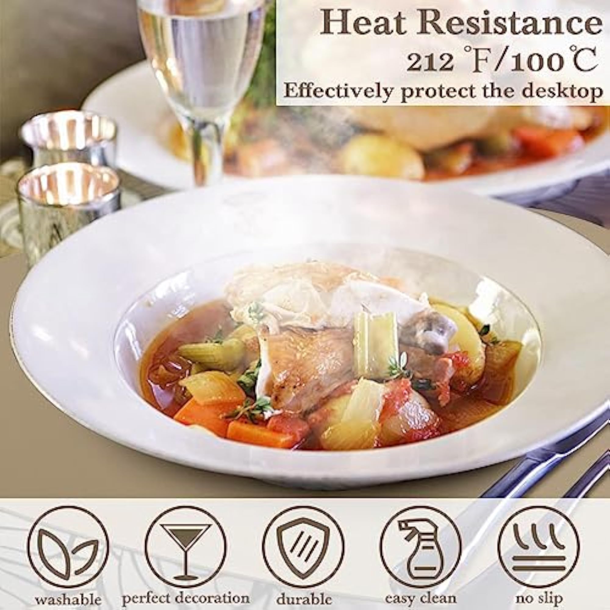 Leather Oval Placemats Set, 4 PC