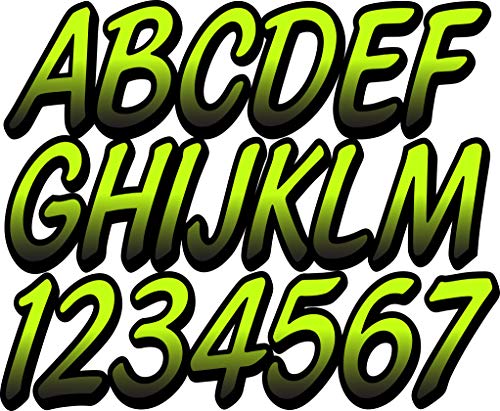 Image of STIFFIE Whipline Atomic Green /Black 3 inch Boat & PWC Registration Decals • Numbers Letters Stickers