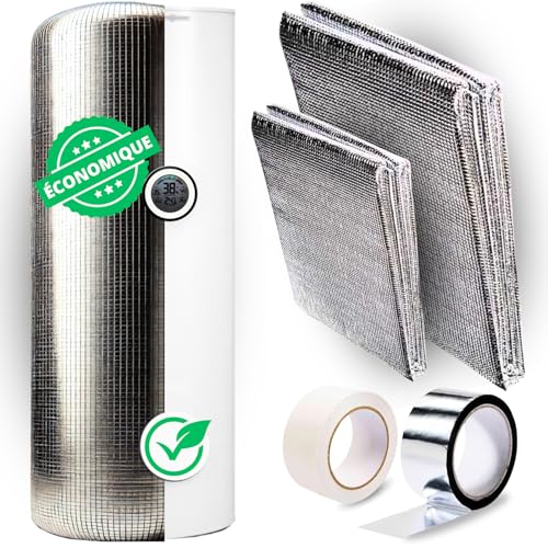 AISLAMIENTO para termos eléctricos hasta 300L – Kit completo con cinta adhesiva doble cara y aluminio – Reduce las pérdidas de calor y ahorra energía