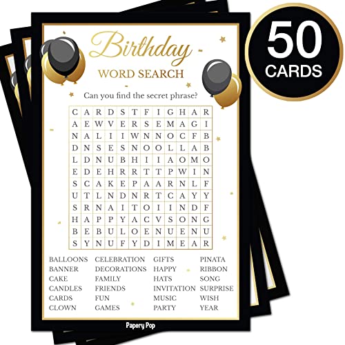 Birthday Party Games - Set Of 4 Activities For 50 Guests - Pack Of 200 Cards - Birthday Party Supplies For Adults #TOP5