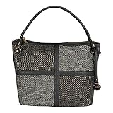 RV & Metall Details in gold L.CREDI Damen Bradford Schultertasche, Grau (Grau), 13,5x20,5x30 cm