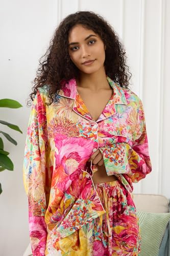 Image of YiNi LuLu Womens Pajamas Set 2 Piece Long Sleeve Sleepwear Button Down Pjs Lounge Set Nightwear with Pockets