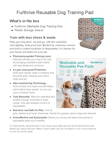 Image of Furthrive Washable Pee Pads for Dogs with Pheromone Attraction, Reusable