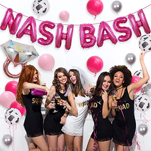 Nashville Bachelorette Party Decorations For Girls Hot Pink Nash Bash Banner Let’s Go Girl Party Decoration For Bridal Shower Nash Curtain Diamond Balloon For Western Wedding Engagement Party Supplies #TOP1