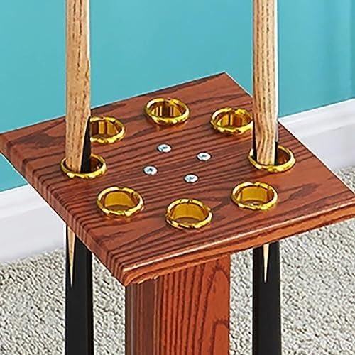 Support de queues de billard à 8 compartiments sur pied blanc pour rangement intérieur - 4