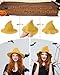 Century Star Women Witch Hat for Halloween Wool Hats Wide Brim Spire Knitted Cap Party and Daily Yellow One Size