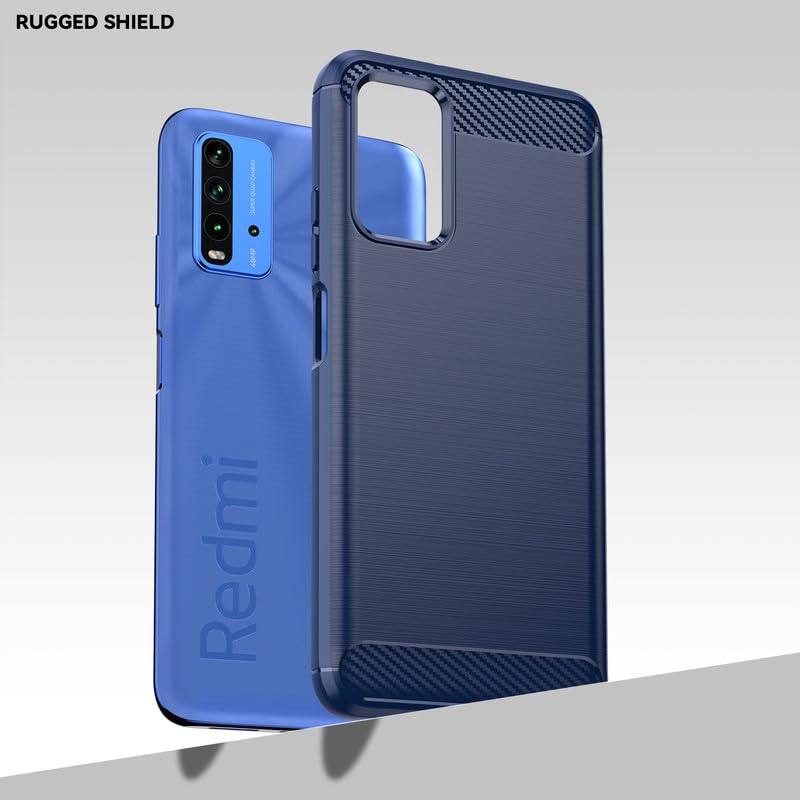 Image of Hybrid Carbon Fiber Back Case for Mi Redmi 9 Power (Blue)